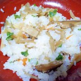青じそ香る椎茸と人参のシンプル混ぜご飯
